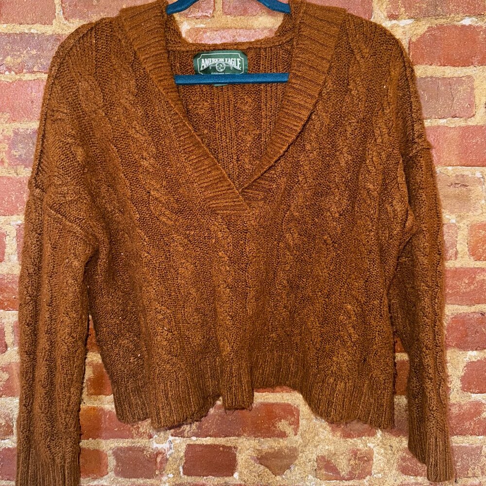 Cropped Brown Sweater Hoodie
